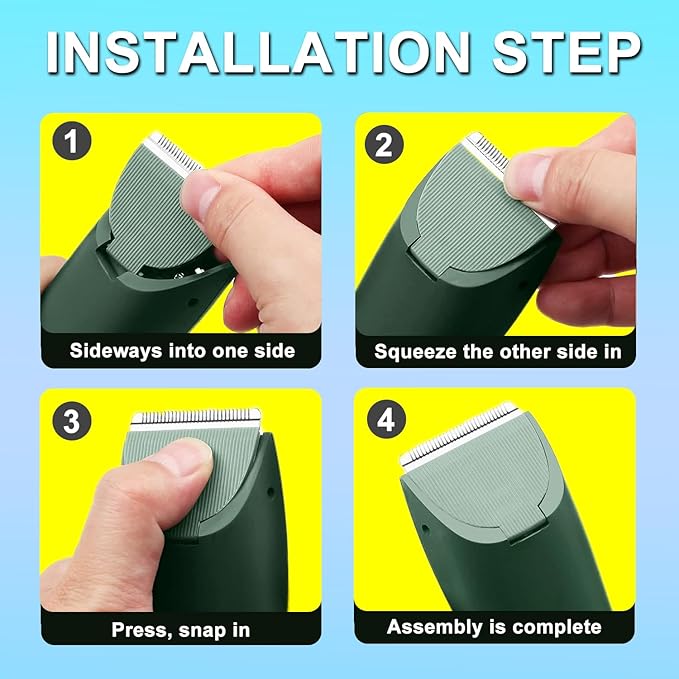 4 Packs Green Replacement Blades for Meri-dian Trimmer,Compatible with Meridian Body Trimmer Onyx & Sage，Hygienic Ceramic Replacement Blades