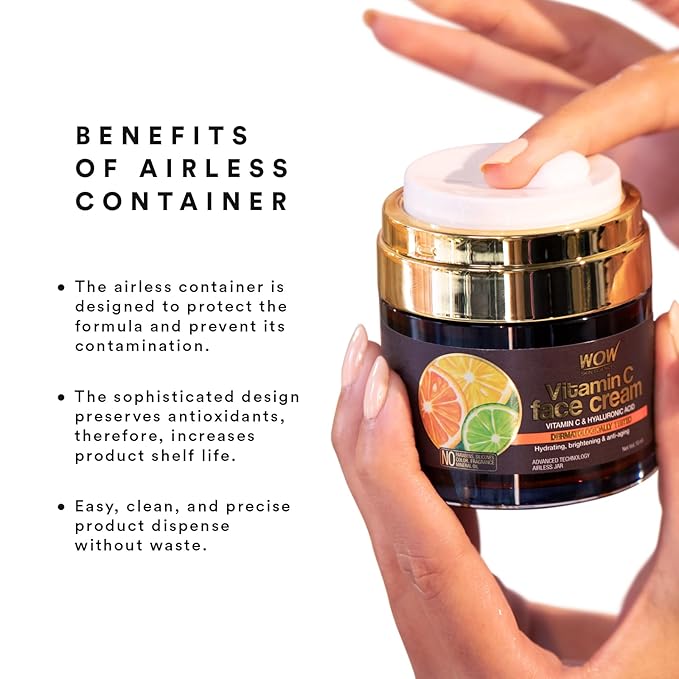 WOW Skin Science Vitamin C Moisturizer Face Cream - Anti Aging Face Moisturizer for Men & Women - Oil Free, Dry Skin Face Lotion - Facial Skin Care Products For All Skin Types (1.69 oz)