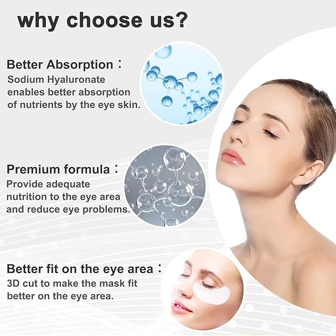 Permotary 30 Pairs Gel Collagen Eye Pads,Crystal Collagen Under Eye Mask for Moisturizing,Reducing Fine Lines&Dark Circles& Puffy Eyes Under Eye Patch for Women Men, White