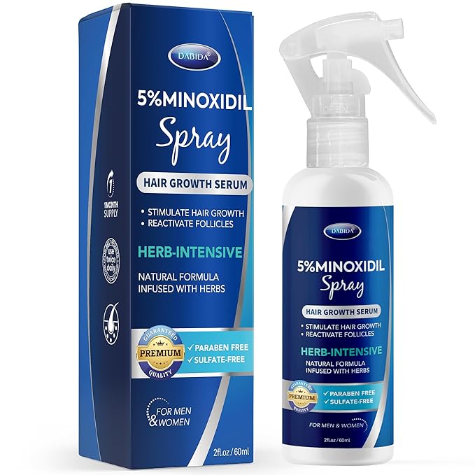 5% Minoxidil Hair Regrowth Spray : Minoxidil for Women Hair Growth Treatment, Minoxidil 5 percent for Men Beard Growth - 60ml