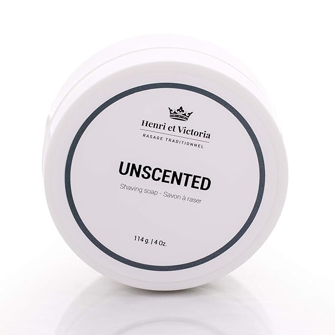Henri et Victoria Shaving Soap For Men | Smooth Shave, Lathers Up Nicely, Long-Lasting Scent | Canadian Made by Skilled Artisan 114 g (4 oz) (Unscented)
