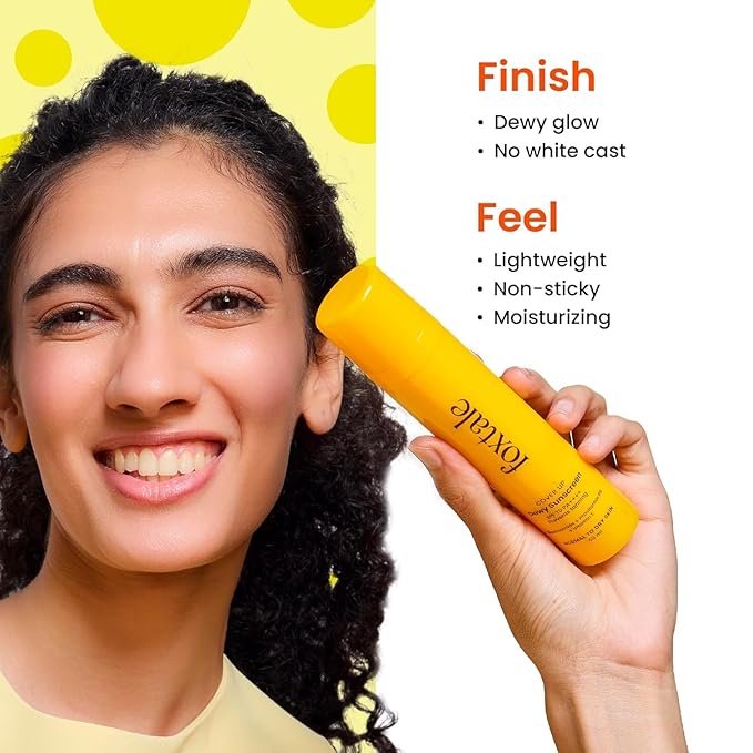 Fox.tale SPF 70 PA++++ Dewy Finish Sunscreen with Niacinamide | Lightweight, Non-Greasy, No White Cast | Broad Spectrum Sun Protection | For All Skin Types | 50 mL
