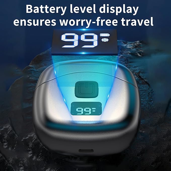 Travel Electric Shaver Compact, Mini Rotary Razor with Double Foil, Washable Head, Type-C Fast Charging, LED Screen, Gift for Men