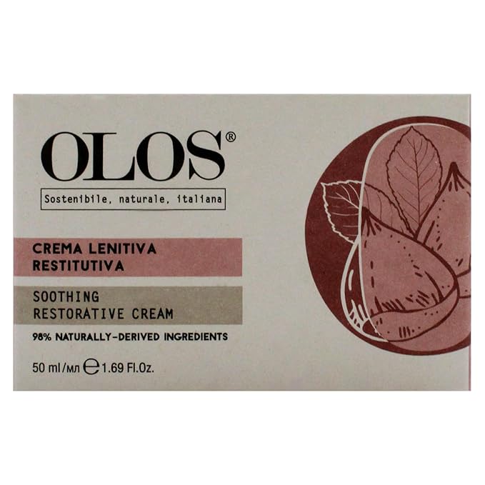 Olos Soothing Restorative Cream - Face Moisturizer - Face Lotion for Stress Signs and Redness - Face Cream with Aloe, Macadamia, Avocado Oil - 1.7 oz