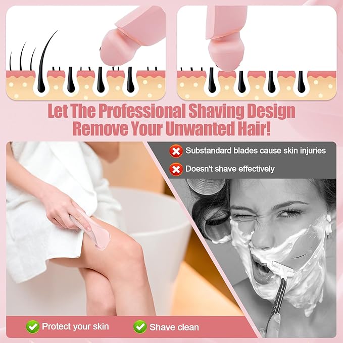 Electric Shaver for Women, 2 in 1 Wet & Dry Silk Glide Pro Shaver with 2 Removable Heads, Rechargeable Electric Trimmer for Bikini, Pubic Hair, Legs, Body, IPX7 Waterproof