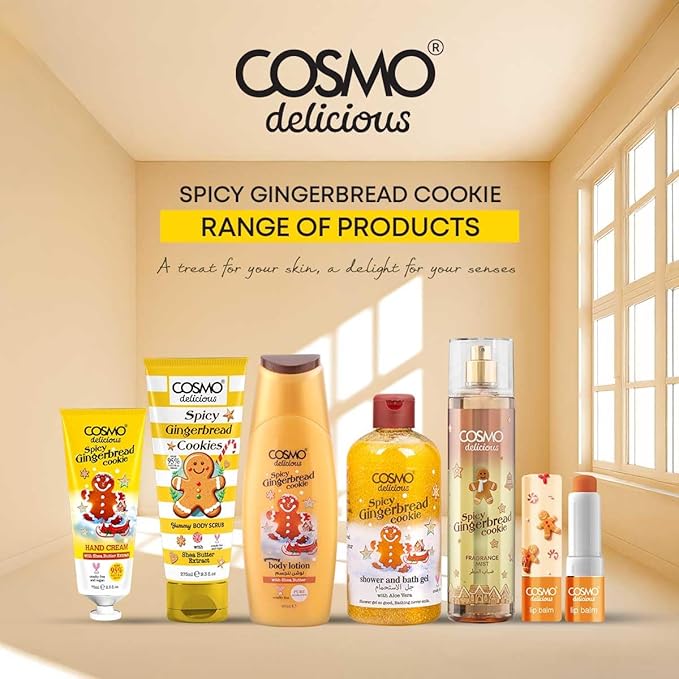 Cosmo Delicious Spicy Gingerbread Cookie Fragrance Mist 150ml, Warm Cinnamon Perfumes, Nutmeg & Vanilla Scent, Festive Body Spray, Perfect For Everyday Wear, Long Lasting Perfume For Women & Men