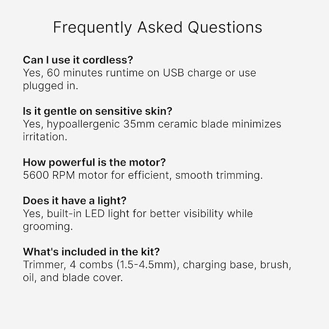 GA.MA Italy Eggo Body Trimmer for Men, Ceramic Blade for Sensitive Areas, LED Light, USB Rechargeable, 5600 RPM, Cordless Full Body Groomer with Guide Combs