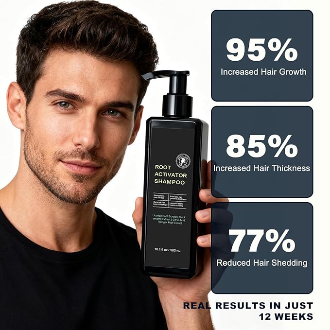 Root Activator Shampoo For Men - Hair Growth Shampoo for Hair Loss and Thinning Hair - 300 mL/10.1 fl oz