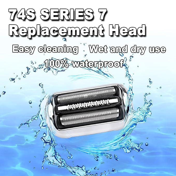 74S Series 7 Braun Electric Shaver Replacement Head Compatible with braun series 7 7120s, 7125s, 7127cs, 7171cc, 7175cc, 7185cc and 7189cc (2PACKS)