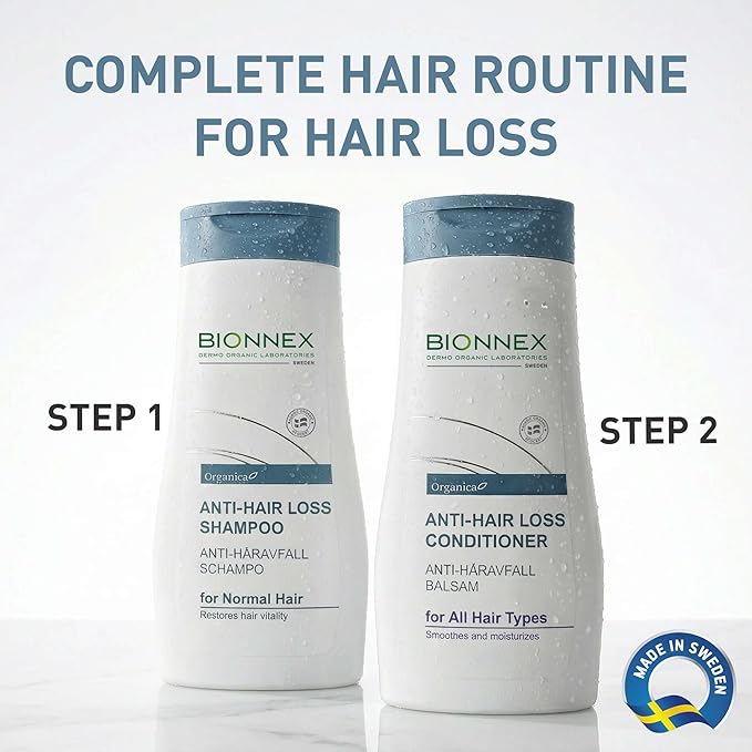 Anti-Hair Loss Shampoo & Conditioner Set, DHT Blocker for Thinning Hair (2 x 10.1 Fl oz) BioTrust Technology, Hair Growth Shampoo, Dermatologically and Clinically Tested By BIONNEX