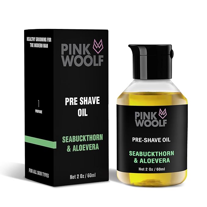 Pre-Shave Oil for Men | Seabuckthorn & Aloe Vera Formula | Softens Skin, Reduces Razor Burn, Prepares for Smooth Shave | Suitable for All Skin Types | 2 Fl Oz | Pack of 1
