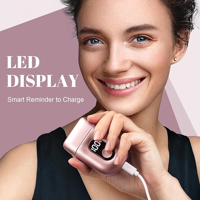 Cordless Electric Shaver for Women: Mini Electric Razors with LED Display - Rechargeable Bikini Trimmer - IPX7 Waterproof Wet Dry Face Razor for Body Pubic Leg Valentine's Day Gifts