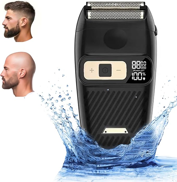 Foil Shaver Electric Razor for Men Electric Foil Shavers for Men Portable Travel Waterproof Wet Dry LED Display Cordless Beard Trimmer 3 Adjustable Speeds Long Battery Rechargeable IPX6