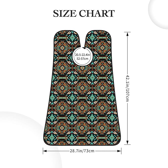 Beard Trimming Hair Catcher, Geometric Ethnic Tribal Navajo Aztec Shave Bib, Non-Stick Bib Apron Waterproof, Shaving Tool for Men for Husband Father’s Day