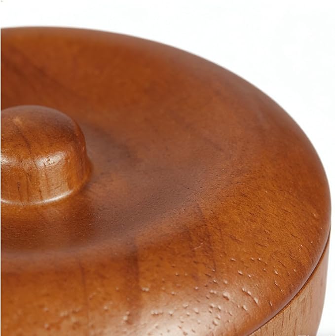 Shaving Bowl, Wooden Lather Bowl with Lid, Sealing Shave Cream Holder for Home, Bathroom, Shower, Hotel, Salon, or Personal Grooming, Stylish Accessory for Classic and Modern Shaving Routines