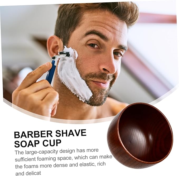 Elegant Wooden Shaving Soap Bowl Men's Shaving Soap Cup Smooth Shave Mug
