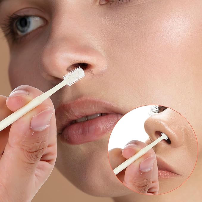 5 PCS 2-in-1 Nasal Hair Cutter,Nose Trimmer Manual,Double Sided Nose Hairs Knife for Women Men,Portable Nostril Hairs Trimmer 360 Degree Rotating with Ear Picker,Multicolor