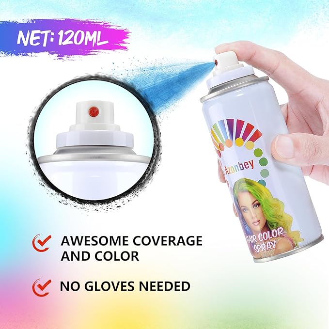 Halloween Hair Spray,Temporary Hair Color Spray for Women Kids Men,Washable Hairspray,Colored Hair Spray,Color Hairspray for Halloween,Party,Cosplay,Christmas Day (#Gray)