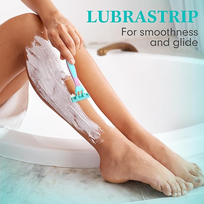 Lasnten 36 Pcs Women's Disposable Razors Bulk Three-blade Sensitive Skin Razor for a Close and Comfortable Shave for Travel Spa Gym Donation Etc