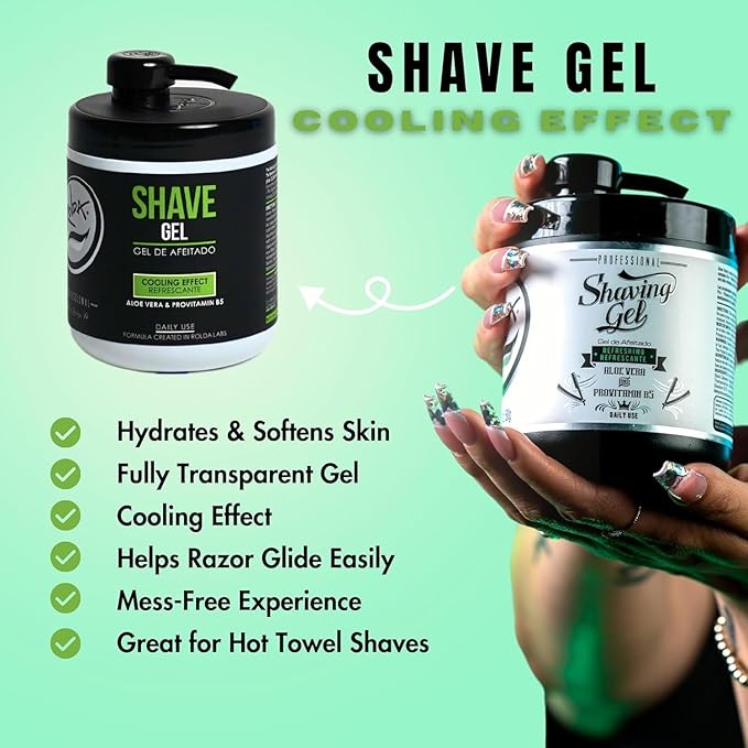 Rolda Refreshing Shave Gel For Sensitive Skin - Clear Non-Foaming Shaving Gel for Men With Aloe Vera, Pro-Vitamin B5 (17.63oz | 500g)