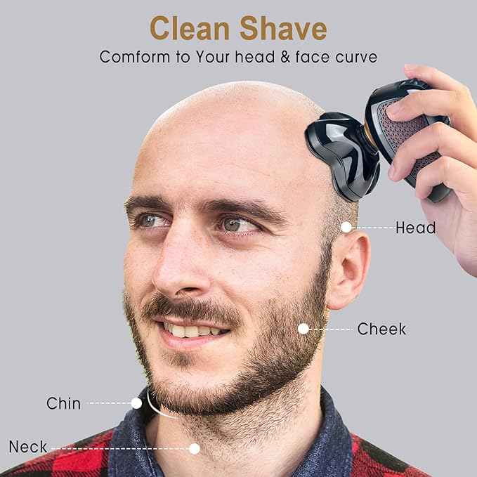Detachable Floating Replacement Shaving Head, Washable Shaver Blade Heads Replacement for Head Shaver, Wet & Dry Compatible for Rotary Shavers
