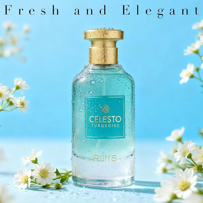 Celesto Turquoise Luxury Cologne for Men - Lavender & Oud Aromatic Elixir-100ml Eau de Parfum - Long Lasting - Versatile Signature - Elite Gift (Celesto Turquoise)