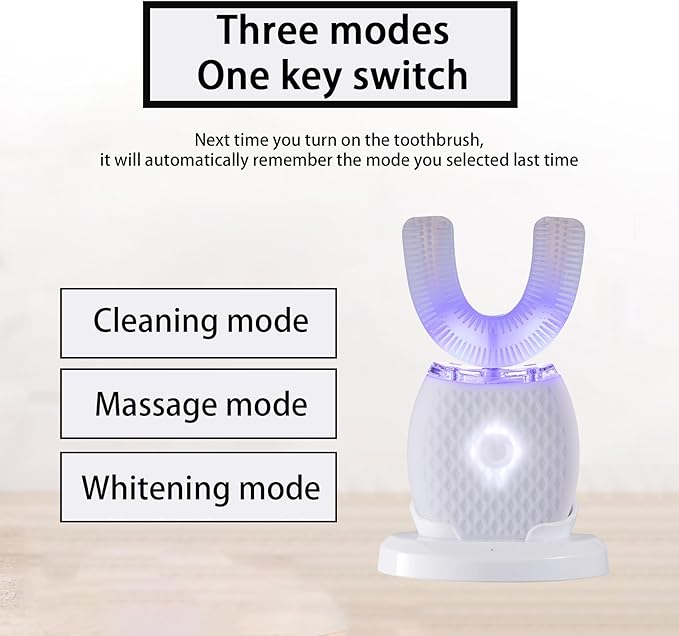 Automatic Toothbrush for Adults - Ultrasonic Electric Toothbrush 30s Timer, Soft Bristles, Wireless Charging Washable Portable for Travel & Home Use Dual-use (White, Adult)
