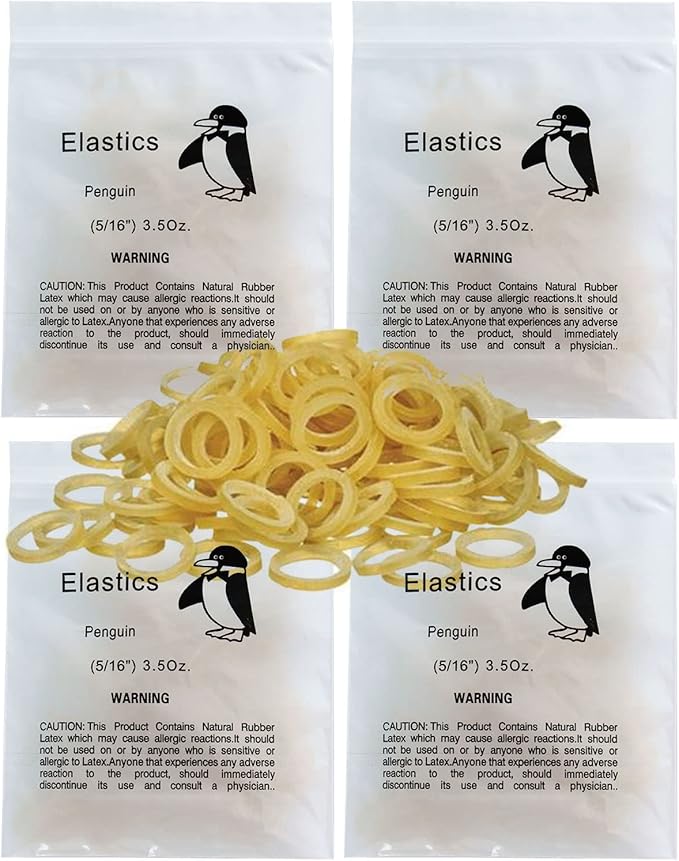 LA MIERE 400 pack Orthodontic Elastics Dental Rubber Bands Intraoral Elastic Bands (Light, 3.5 Oz, 5/16'' (8mm）)