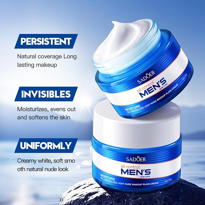 For Sadoer Men's Oil Control Facial Cream,Moisturizing Hydrating Soothing Face Creams Lotion,Face Moisturizers,Facial Skin Care Cream,Soothing Skin Makeup Cream,Brighten skin tone 50g 1.76 oz