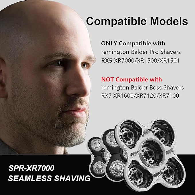 Balder Pro Replacement Head Compatible with Remington Balder Pro Head XR7000 XR1500 XR1501,5 Dual Track Shaver Heads Compatible with Remington Shaver Replacement Blade,3 Pack
