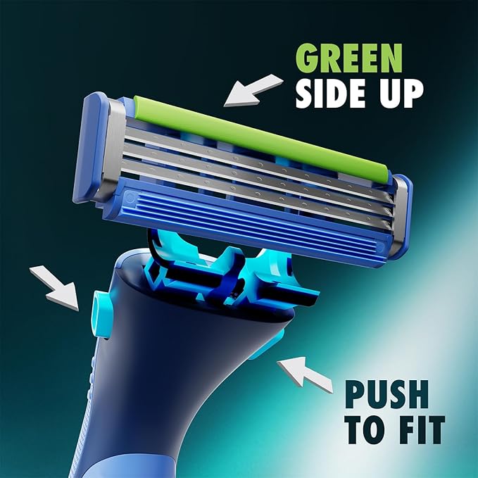 Gillette Guard 3in1 Shaving Razor Blade for men - 2 Cartridges + 1 Razor | Smooth Shave | Aqua gel Lubrastrip | 3 Platinum Coated Blades | Rubber Handle Grip | Flexi Head | good for Sensitive Skin