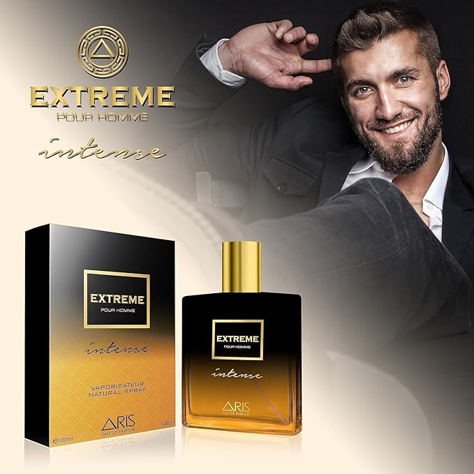 ARIS Extreme Intense Eau de Parfum for Men – Long-Lasting Woody Citrus Fragrance – 100ml Cologne Spray for Daily or Evening Wear – Comes with Extra 15ml Sample (Random Scent Included)