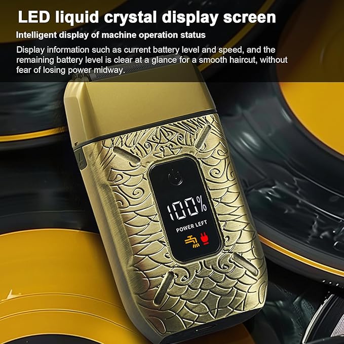 Foil Shaver, Mens Electric Shaver Portable Beard Trimmer Foil Shavers for Men Electric Shavers for Men with Rechargeable Shaving with LED Display for Home Use Bronze
