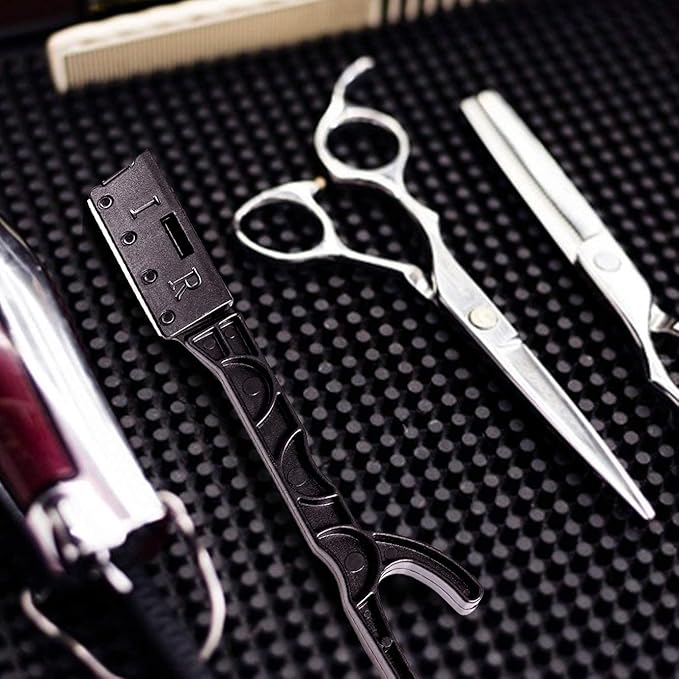 Professional Straight Razors for Men - 100 pcs. Disposable Straight Edge Razors with Stainless Steel Blade and Guard - Essential Barber Accessories for Close Shaving and Grooming by Better Barber