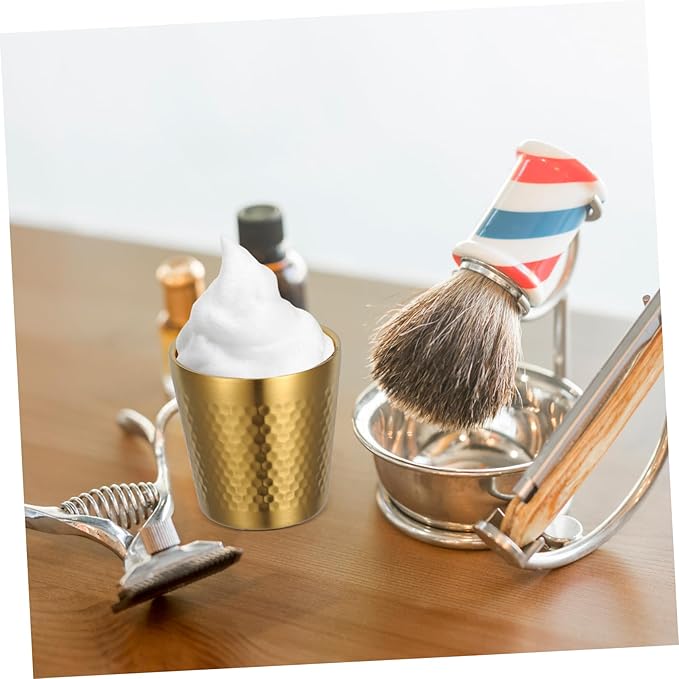 Stainless Steel Shaving Bowl Durable Shaving Tool for Men Stylish Hammered Design for Shaving Soap for Daily Use Any Bathroom Decor