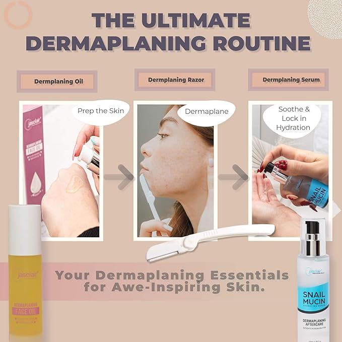 Jasclair Dermaplaning Razor (6 Count) – Face Razors for Women for Peach Fuzz, Eyebrow Shaping & Gentle Exfoliation – At-Home Facial Shaver for Smooth Skin and Flawless Makeup Prep