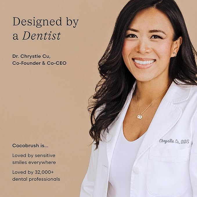 Cocolab Cocobrush, Ultra-Soft Manual Toothbrush, Dentist-Designed, Gentle on Gums, Made from Recycled Plastic, Pool Blue
