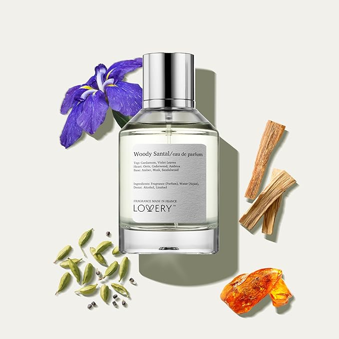 LOVERY Woody Santal Eau de Parum Inspired by L.L.B.O Fragrance S.antal 33, Long Lasting Perfume for Women & Men, Vegan, Clean Unisex Perfume Spray, 100 ml EDP Perfumes for Women - Made in France