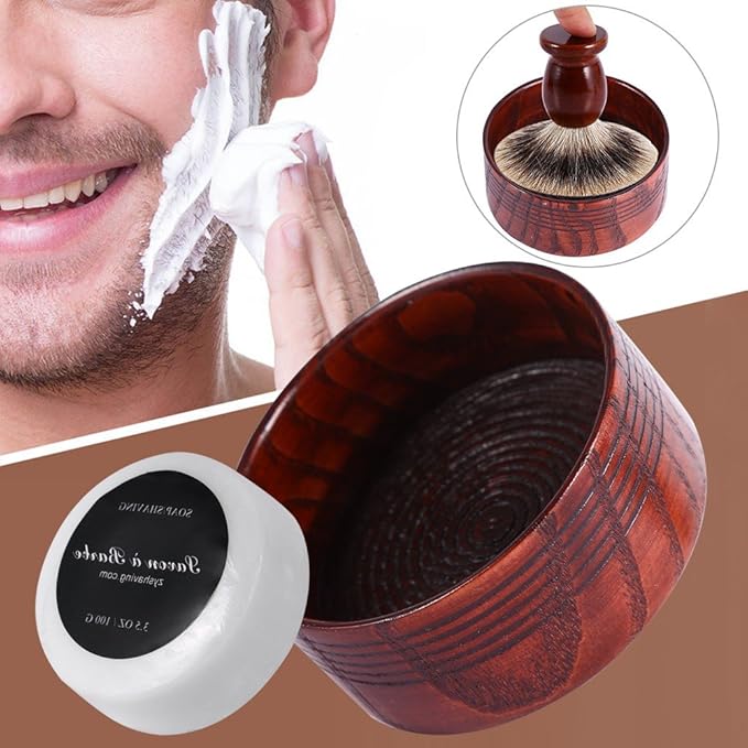Shaving Soap Bowl， Durable Soap Bowl, Wooden for Travel Daily Use