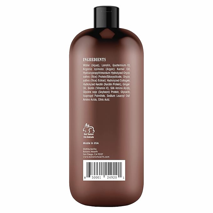Botanic Hearth Biotin Conditioner with Ginger Oil & Keratin | for Hair Growth |with Turmeric Extract, Argan Oil, Tea Tree Oil & Vitamin E | Sulphate & Paraben Free | 16 Fl Oz