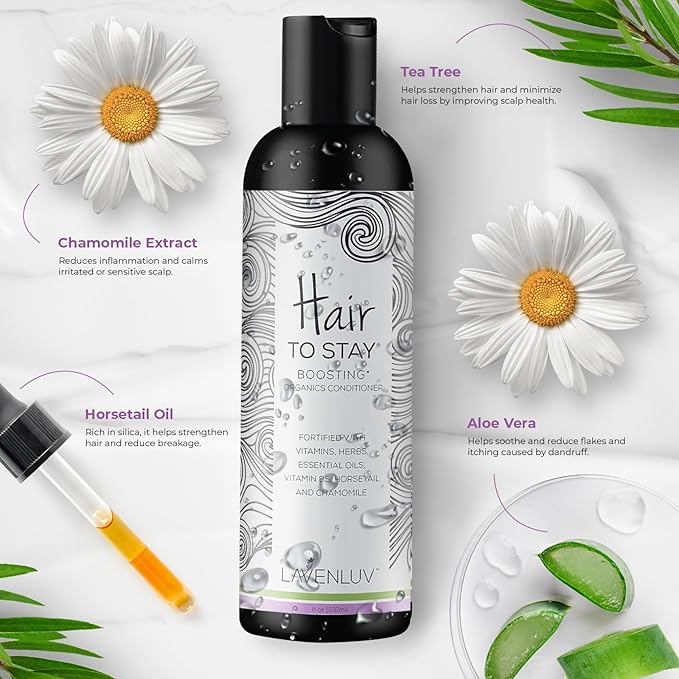 Lavenluv Stay Hair Growth Conditioner - Anti-Loss Treatment - Deep Moisture - Vitamins & Essential Oils - Thickening - Men & Women - 8oz