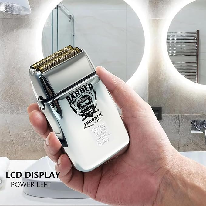 Retro Electric Razors for Men with Beard Trimmer, Rechargeable Mens Gold Foil Shavers, Strong Power (Sliver) (Sliver)