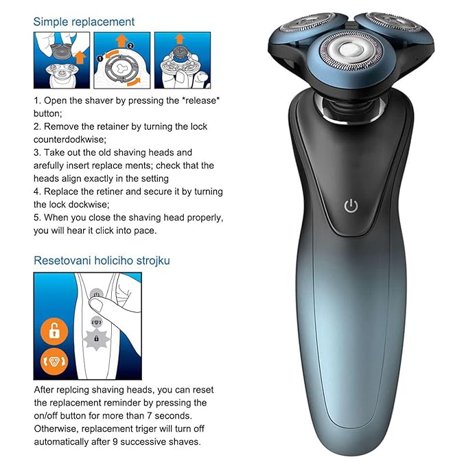 SH70/52 Replacement Head for Phillips Series 7000 S7370, S7371 & S7720 Electric Shavers,6-Pack