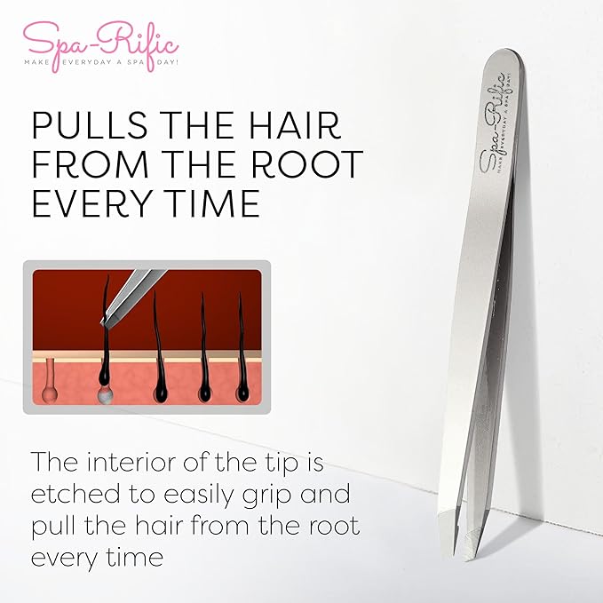 Spa-Rific Slant Tweezers - Handmade Precision Tool for Women & Men, 25 - Degree Angle for Shaping Eyebrows & Grooming Facial Countours, Eyebrow and Facial Hair Remover (Lilac Ombre)