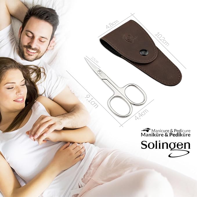 marQus - Straight nail scissors made in Germany Solingen incl. case for precise cutting of nails suitable as fingernail scissors and toenail scissors
