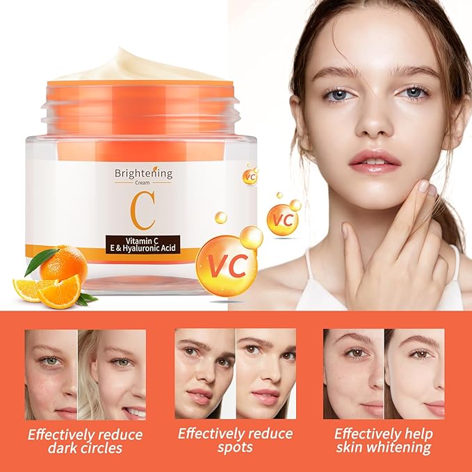 Vitamin C Face Cream, Vitamin Moisturizer C Creams with Hyaluronic Acid Squalane, V C Cream Face For Fine Lines & Tightening Skin Wrinkles, Antioxidant Firming Cream