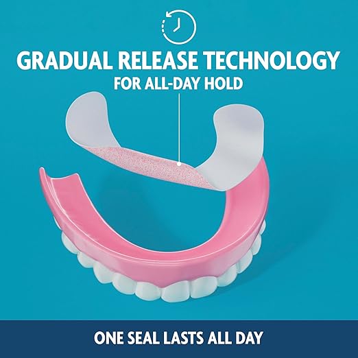 Sea Bond Secure Denture Adhesive Seals, Original Lowers, Zinc-Free, All-Day-Hold, Mess-Free, 15 Count (Pack of 1)
