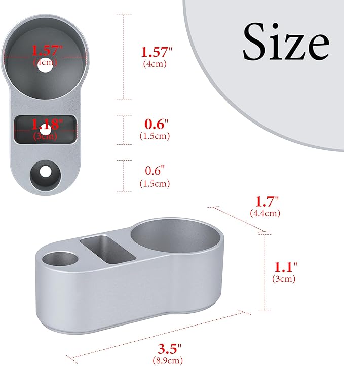 Linkidea Aluminum Men's Shaving Razor Stand Holder, 0.5" (14mm) Diameter, Brush & Blade Organizer, Compatible with Merkur MK-34C, MK-23C, Vikings Blade the Chieftain (Silver)