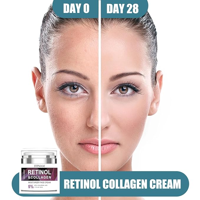 Retinol Cream for Face Anti Aging: Wrinkle Cream for Face Neck with Collagen Hyaluronic Acid - Night Moisturizer for Men Women - Facial Skin Care(1.7FL.Oz)