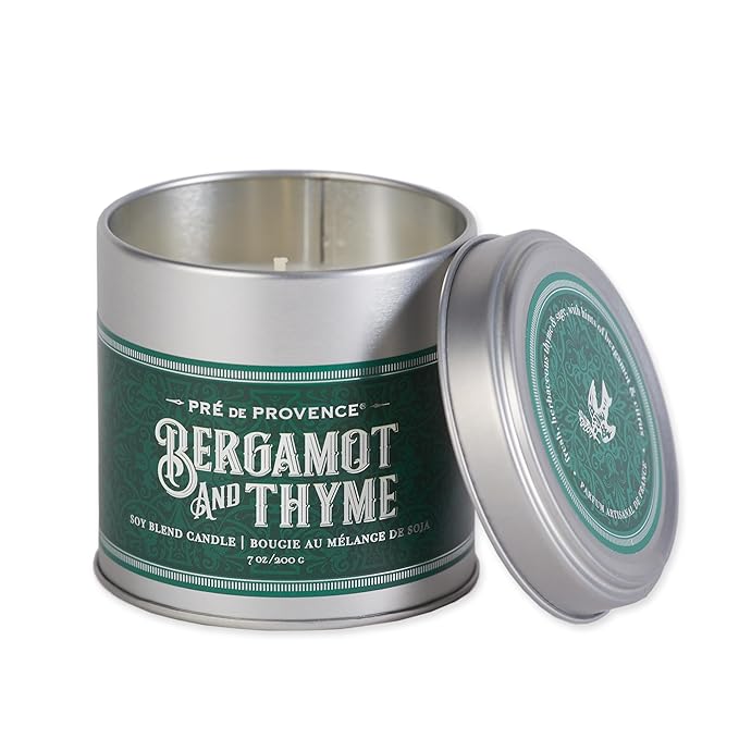 Pre de Provence Bergamot & Thyme Men's Fragrance Collection, Soy Candle, 200 G